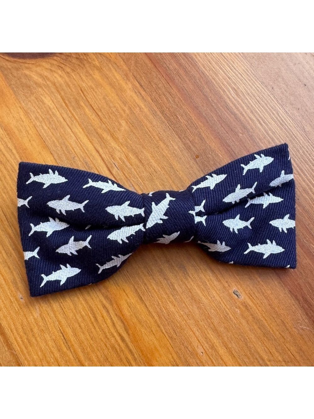 Navy Shark Print Kids Bow Tie nwot